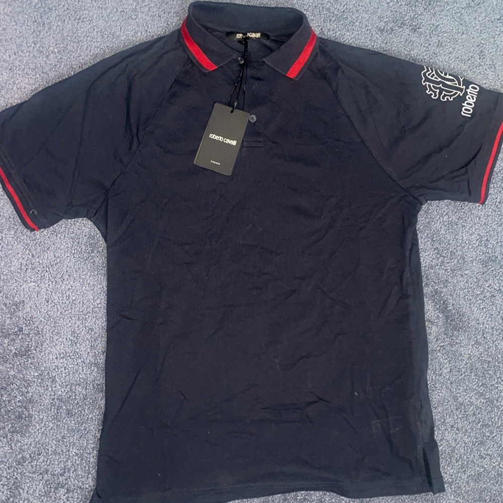 Brand new Navy men’s Roberto cavalli polo